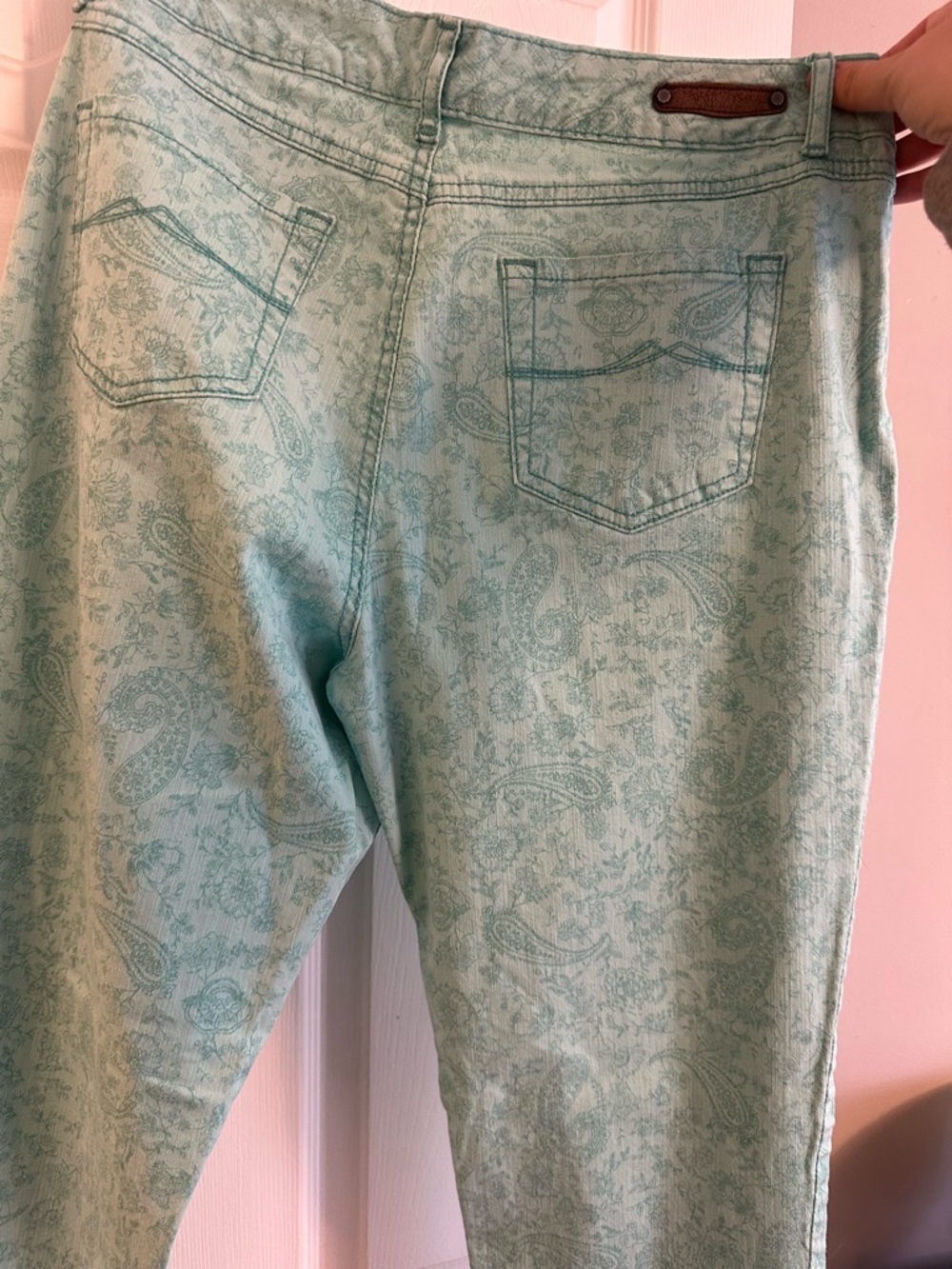 Ruff Hewn Mint Paisley Skinny Jeans - Picture 3 of 7